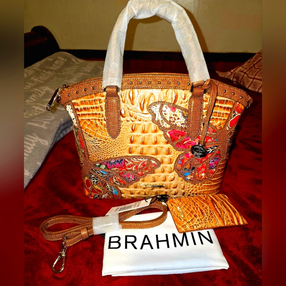 BRAHMIN HONEY GALA Bag with honey card wallet